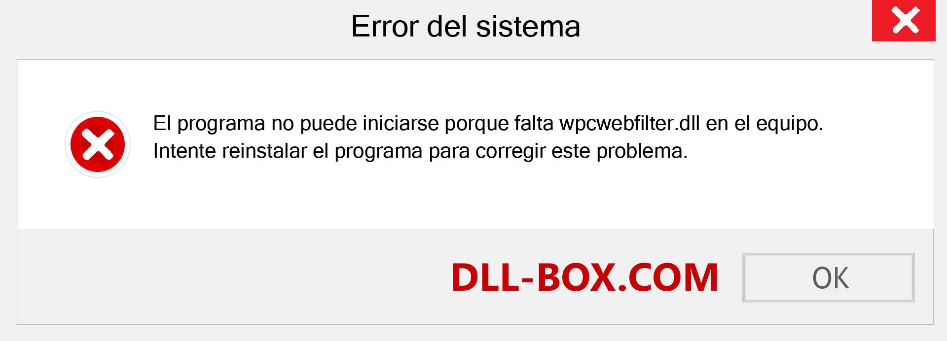 ¿Falta el archivo wpcwebfilter.dll ?. Descargar para Windows 7, 8, 10 - Corregir wpcwebfilter dll Missing Error en Windows, fotos, imágenes