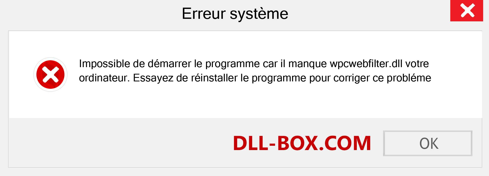 Le fichier wpcwebfilter.dll est manquant ?. Télécharger pour Windows 7, 8, 10 - Correction de l'erreur manquante wpcwebfilter dll sur Windows, photos, images